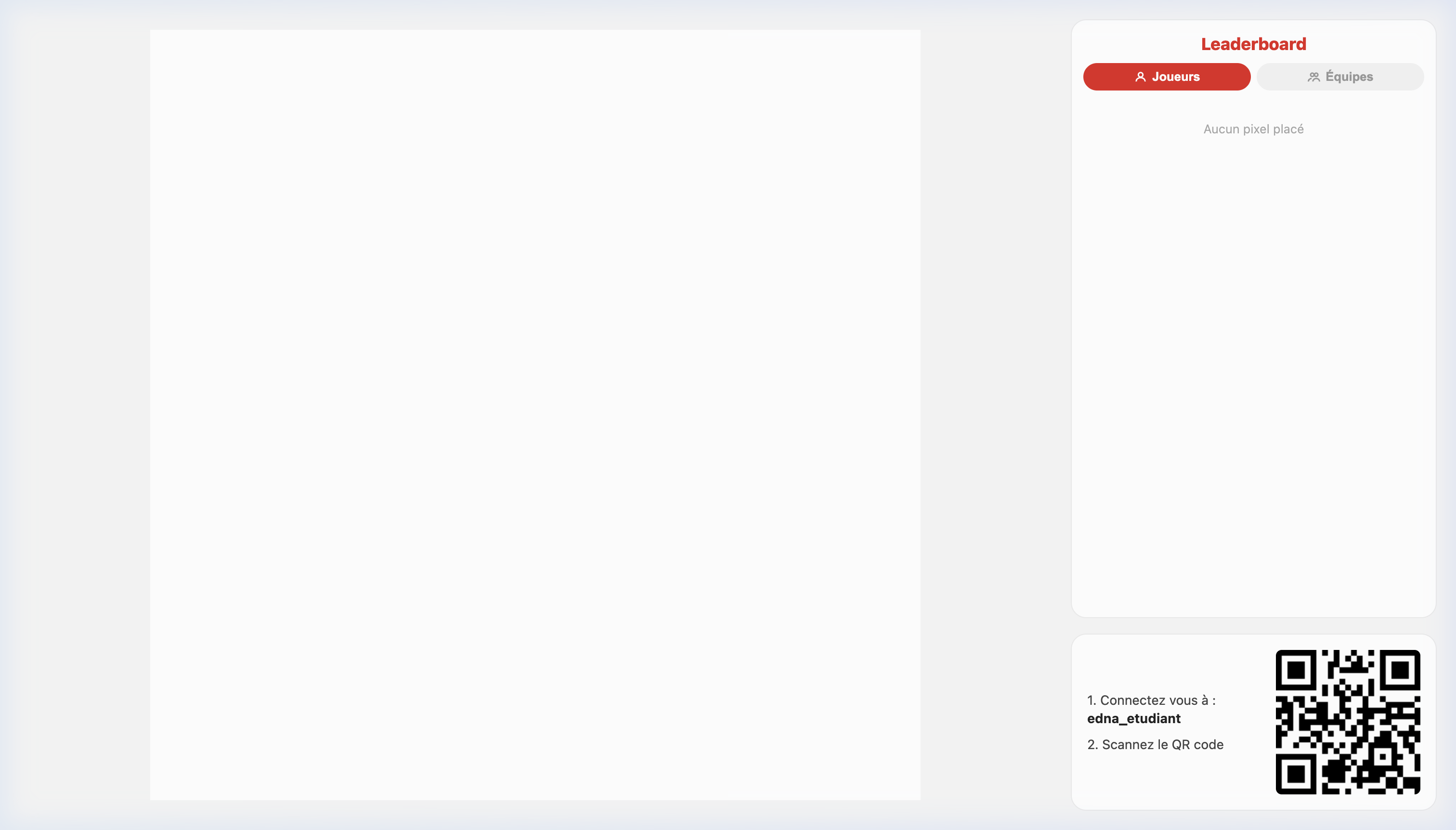 Écran jeu canvas partagé + leaderboard