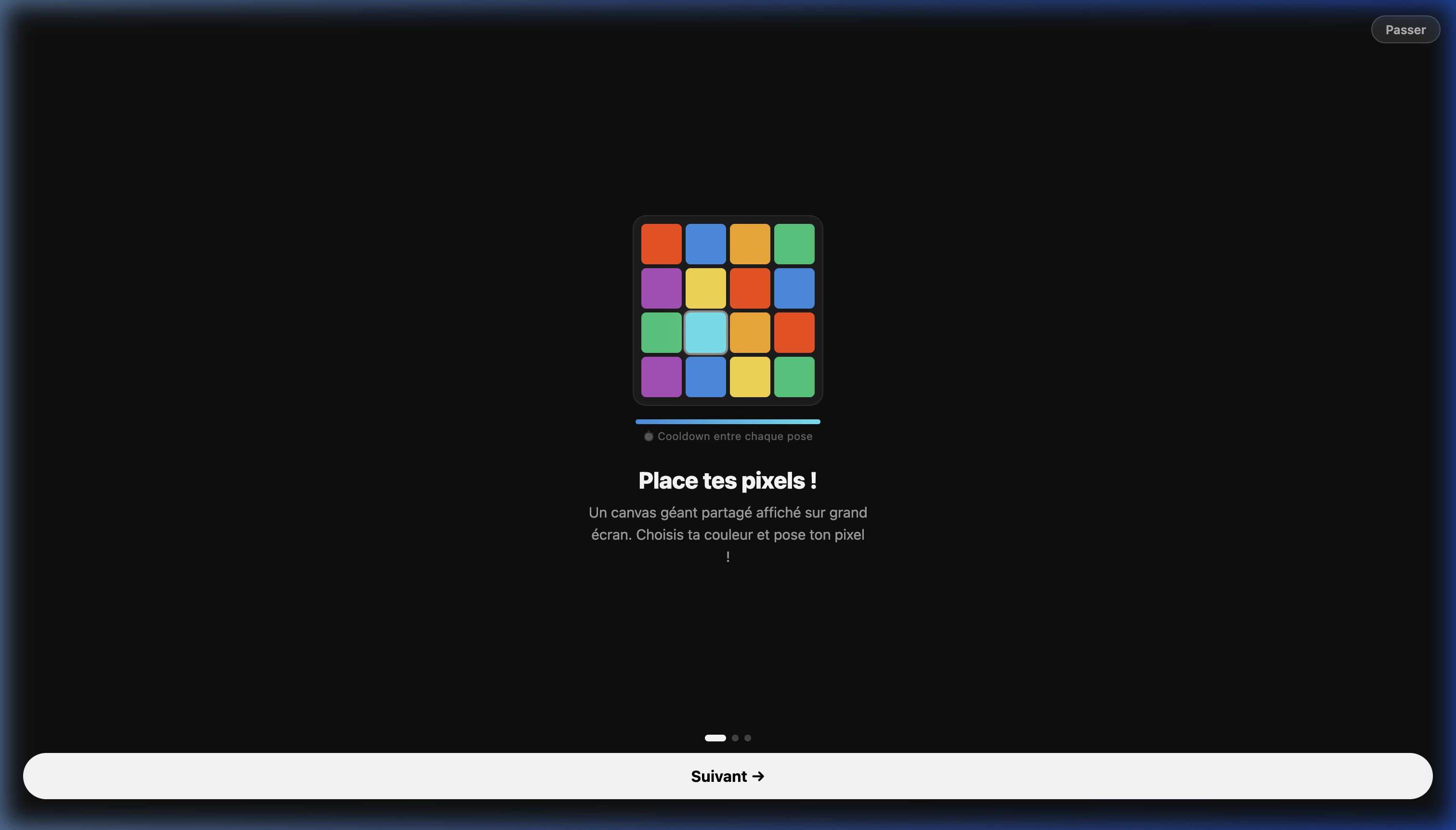 Onboarding Place tes pixels