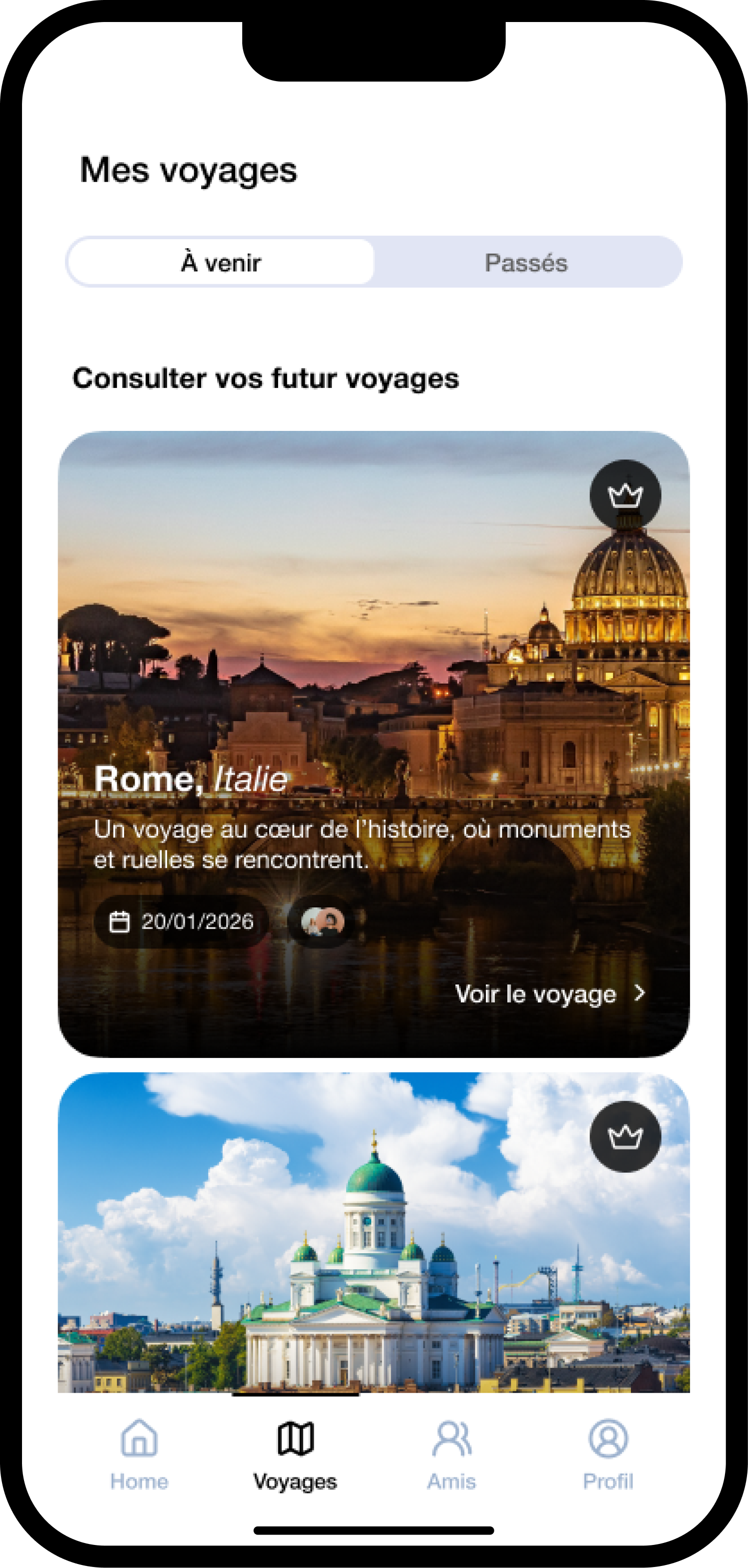 Mes voyages À venir